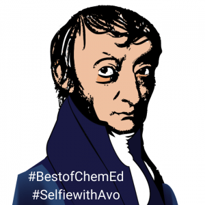 Avogadro headshot with #BestofChemEd and #SelfiewithAvo
